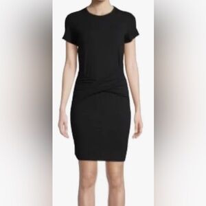 Standard James Perse fitted crew-neck T-shirt dress Size Small / 1 black ruched